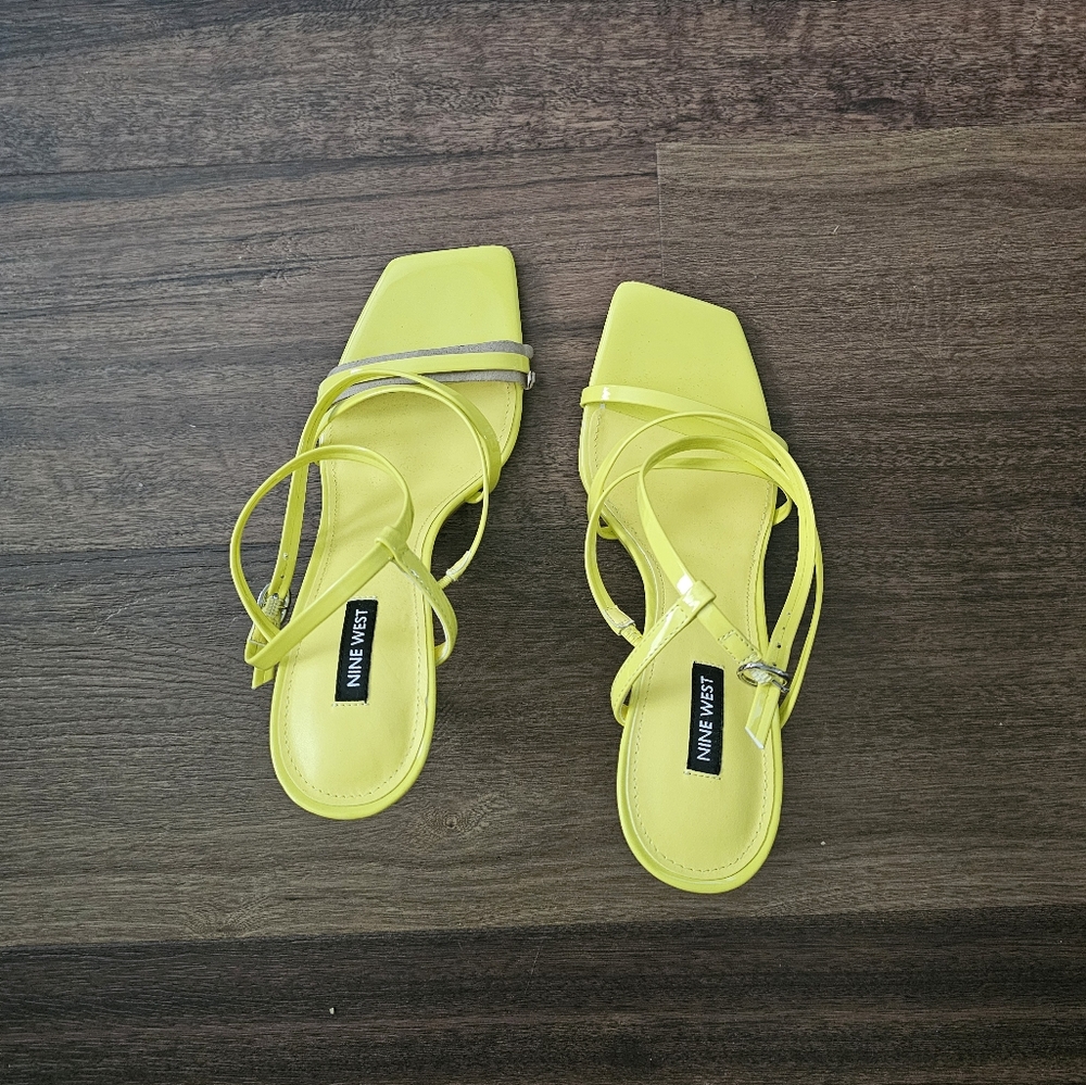 Nine West Tilas Yellow Stiletto Heel Sandals